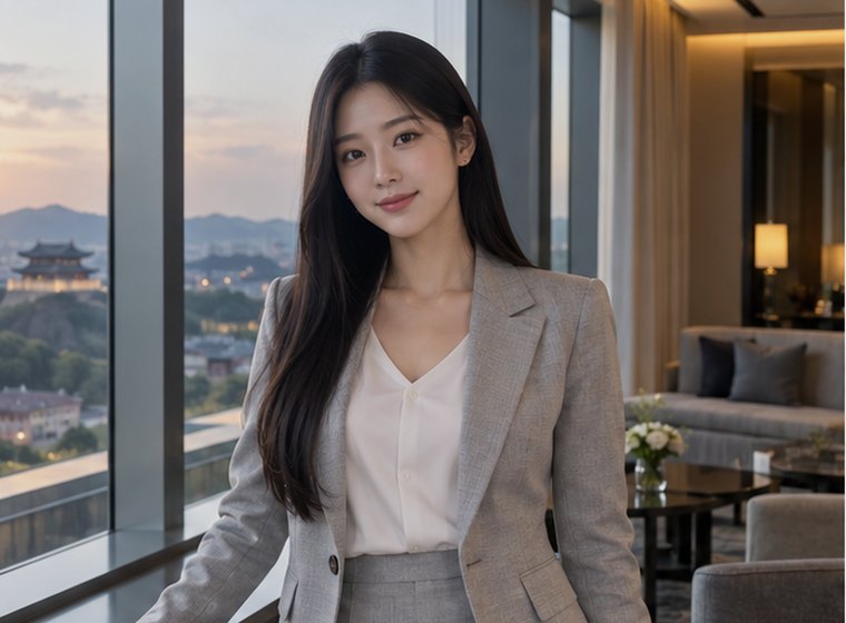 인계동 고요웰빙 움직임 관리 안내 카드의 서로 다른 20대 성인 한국 여성 모델