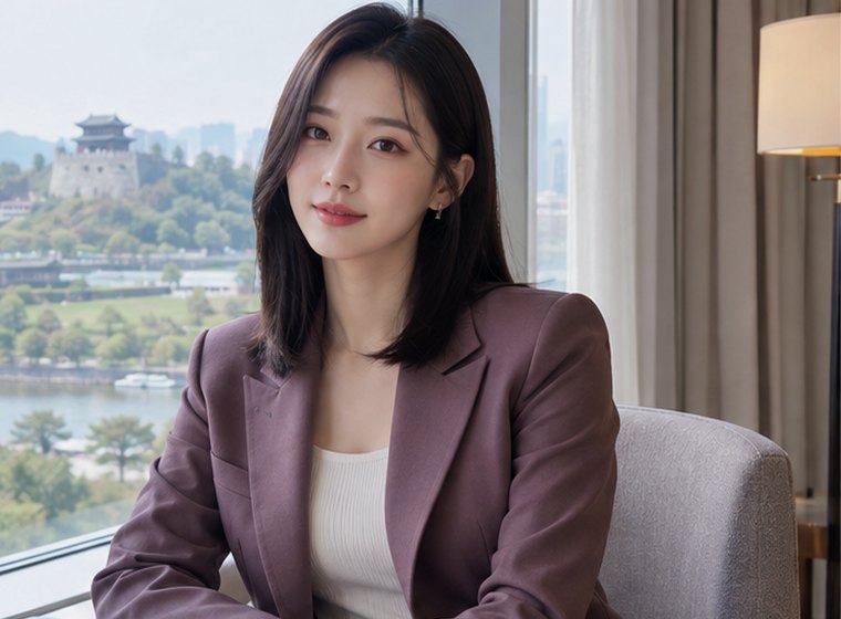 인계동 차분휴식 전신 쉼 관리 안내 카드의 서로 다른 20대 성인 한국 여성 모델