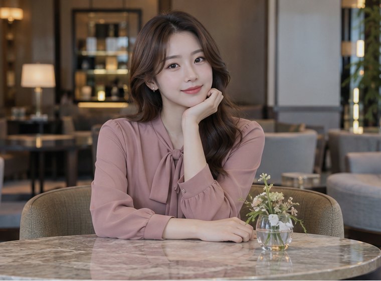 인계동 고요건강 회복 관리 안내 카드의 서로 다른 20대 성인 한국 여성 모델